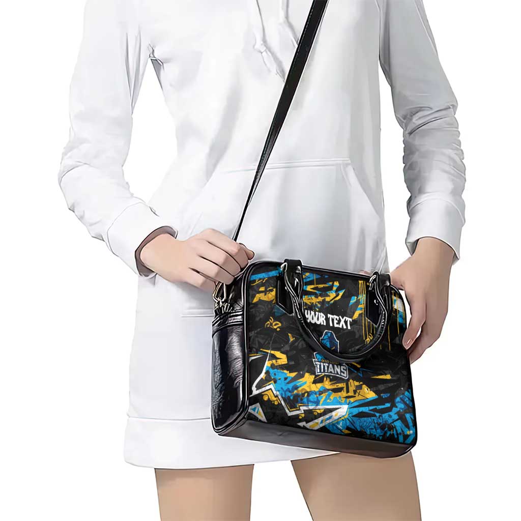 Personalized Gold Coast Titans Shoulder Handbag Graffiti Grunge Abstract Urban Street Style Design