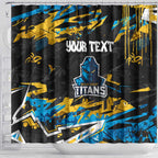 Personalized Gold Coast Titans Shower Curtain Graffiti Grunge Abstract Urban Street Style Design