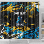 Personalized Gold Coast Titans Shower Curtain Graffiti Grunge Abstract Urban Street Style Design