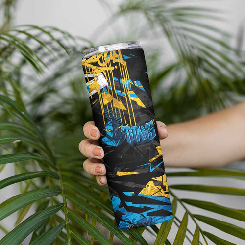 Personalized Gold Coast Titans Skinny Tumbler Graffiti Grunge Abstract Urban Street Style Design