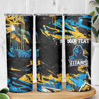 Personalized Gold Coast Titans Skinny Tumbler Graffiti Grunge Abstract Urban Street Style Design
