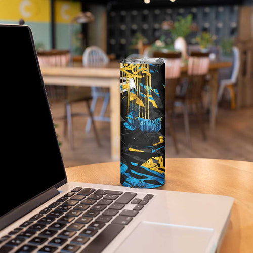 Personalized Gold Coast Titans Skinny Tumbler Graffiti Grunge Abstract Urban Street Style Design