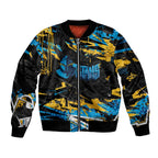 Personalized Gold Coast Titans Sleeve Zip Bomber Jacket Graffiti Grunge Abstract Urban Street Style Design