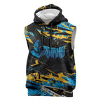 Personalized Gold Coast Titans Sleeveless Hoodie Graffiti Grunge Abstract Urban Street Style Design