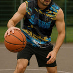 Personalized Gold Coast Titans Sleeveless Hoodie Graffiti Grunge Abstract Urban Street Style Design