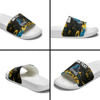 Personalized Gold Coast Titans Slide Sandals Graffiti Grunge Abstract Urban Street Style Design
