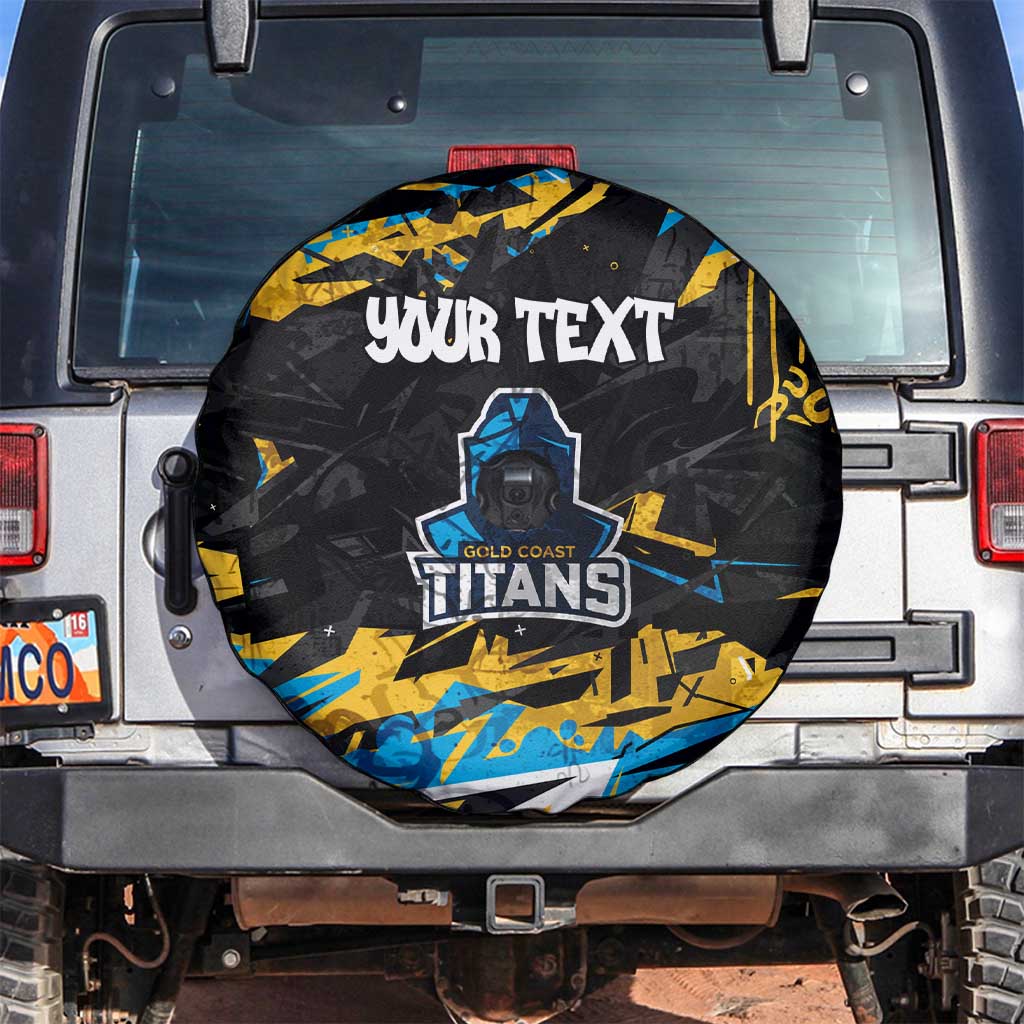 Personalized Gold Coast Titans Spare Tire Cover Graffiti Grunge Abstract Urban Street Style Design