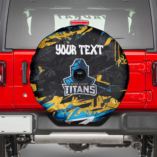 Personalized Gold Coast Titans Spare Tire Cover Graffiti Grunge Abstract Urban Street Style Design