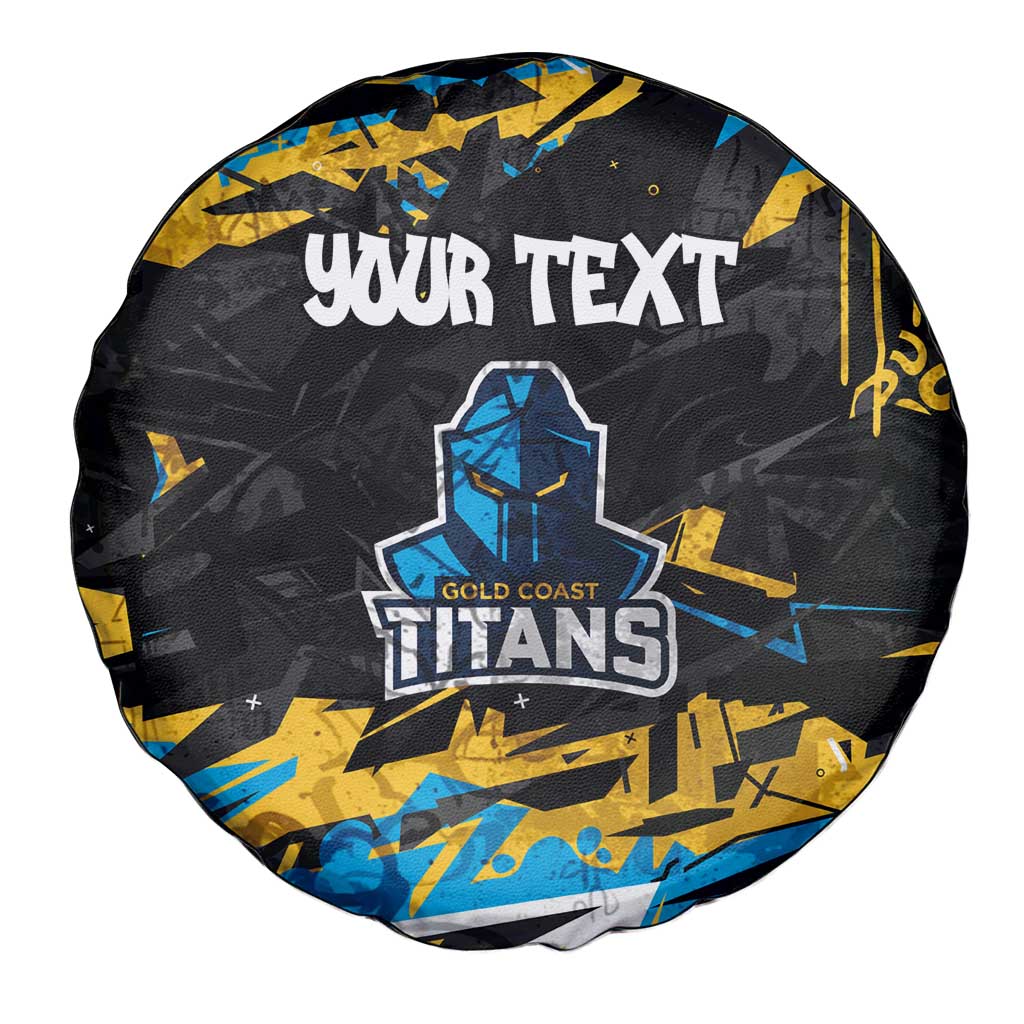 Personalized Gold Coast Titans Spare Tire Cover Graffiti Grunge Abstract Urban Street Style Design