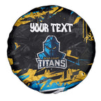 Personalized Gold Coast Titans Spare Tire Cover Graffiti Grunge Abstract Urban Street Style Design