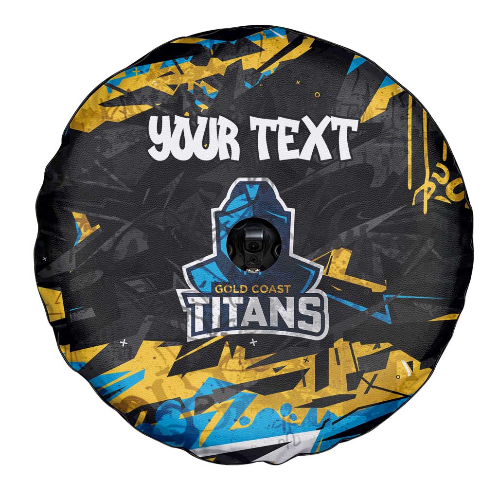 Personalized Gold Coast Titans Spare Tire Cover Graffiti Grunge Abstract Urban Street Style Design