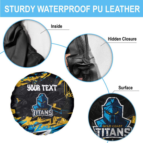 Personalized Gold Coast Titans Spare Tire Cover Graffiti Grunge Abstract Urban Street Style Design