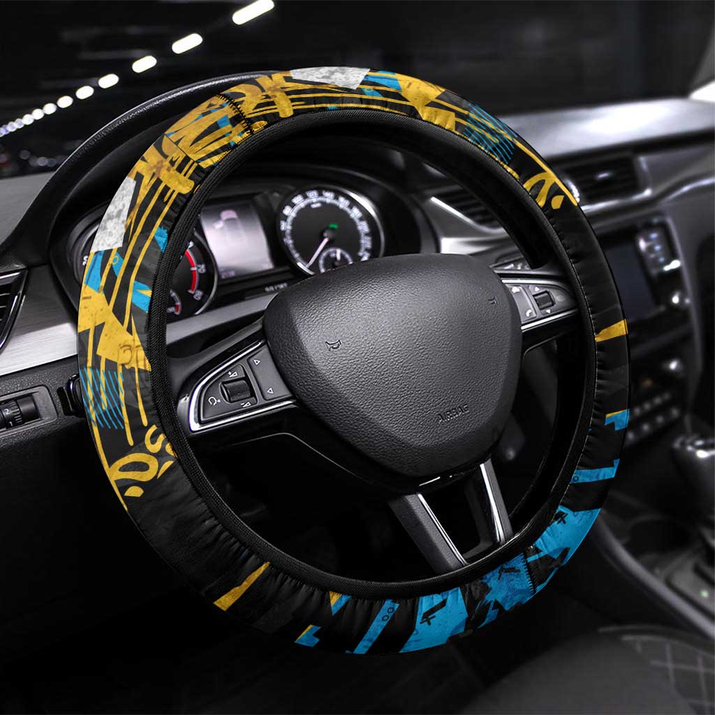 Gold Coast Titans Steering Wheel Cover Graffiti Grunge Abstract Urban Street Style Design