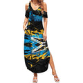 Personalized Gold Coast Titans Summer Maxi Dress Graffiti Grunge Abstract Urban Street Style Design