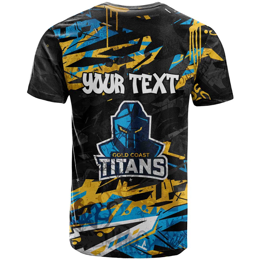 Personalized Gold Coast Titans T Shirt Graffiti Grunge Abstract Urban Street Style Design