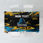 Personalized Gold Coast Titans Tablecloth Graffiti Grunge Abstract Urban Street Style Design