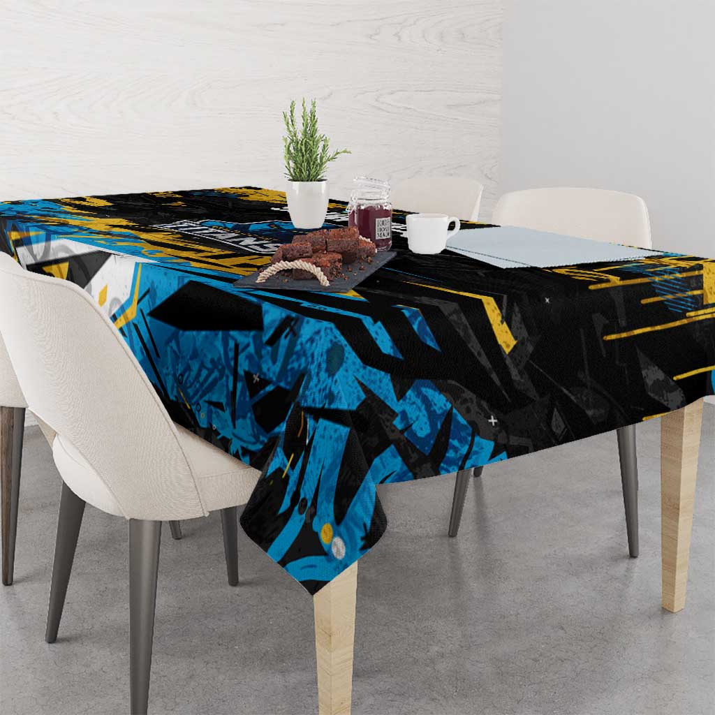 Personalized Gold Coast Titans Tablecloth Graffiti Grunge Abstract Urban Street Style Design