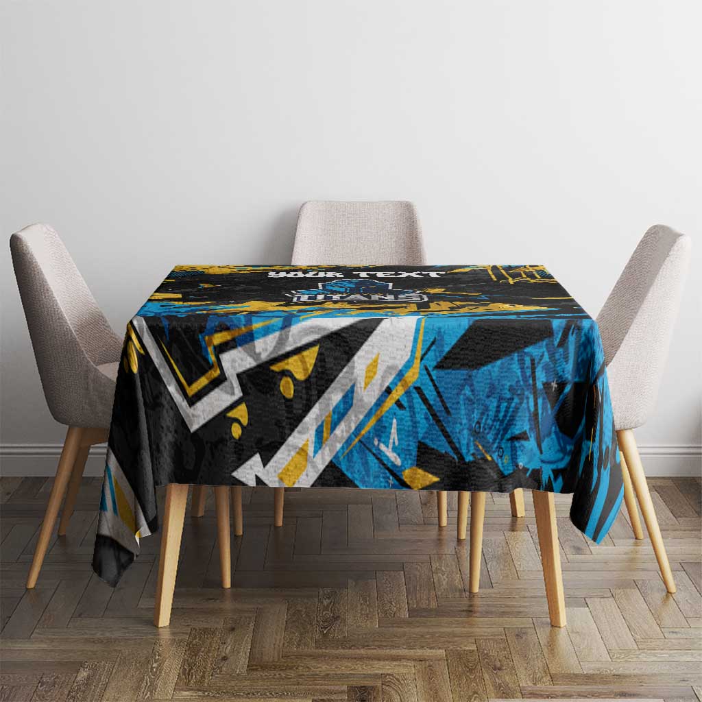 Personalized Gold Coast Titans Tablecloth Graffiti Grunge Abstract Urban Street Style Design