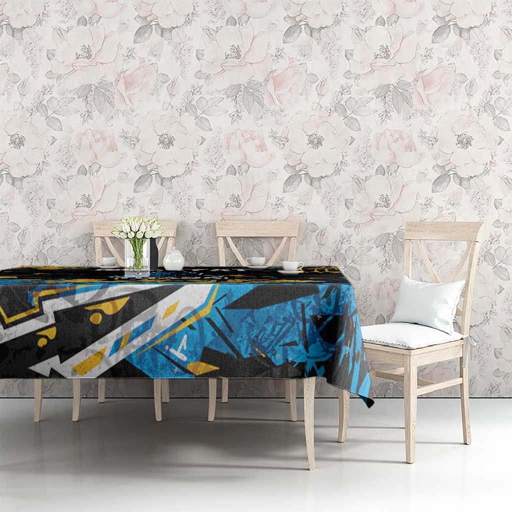 Personalized Gold Coast Titans Tablecloth Graffiti Grunge Abstract Urban Street Style Design