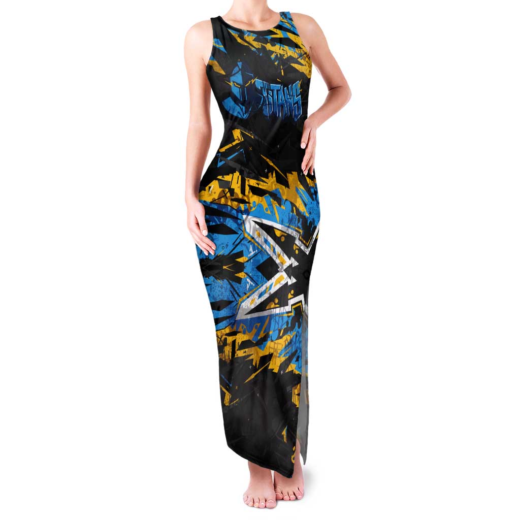 Personalized Gold Coast Titans Tank Maxi Dress Graffiti Grunge Abstract Urban Street Style Design