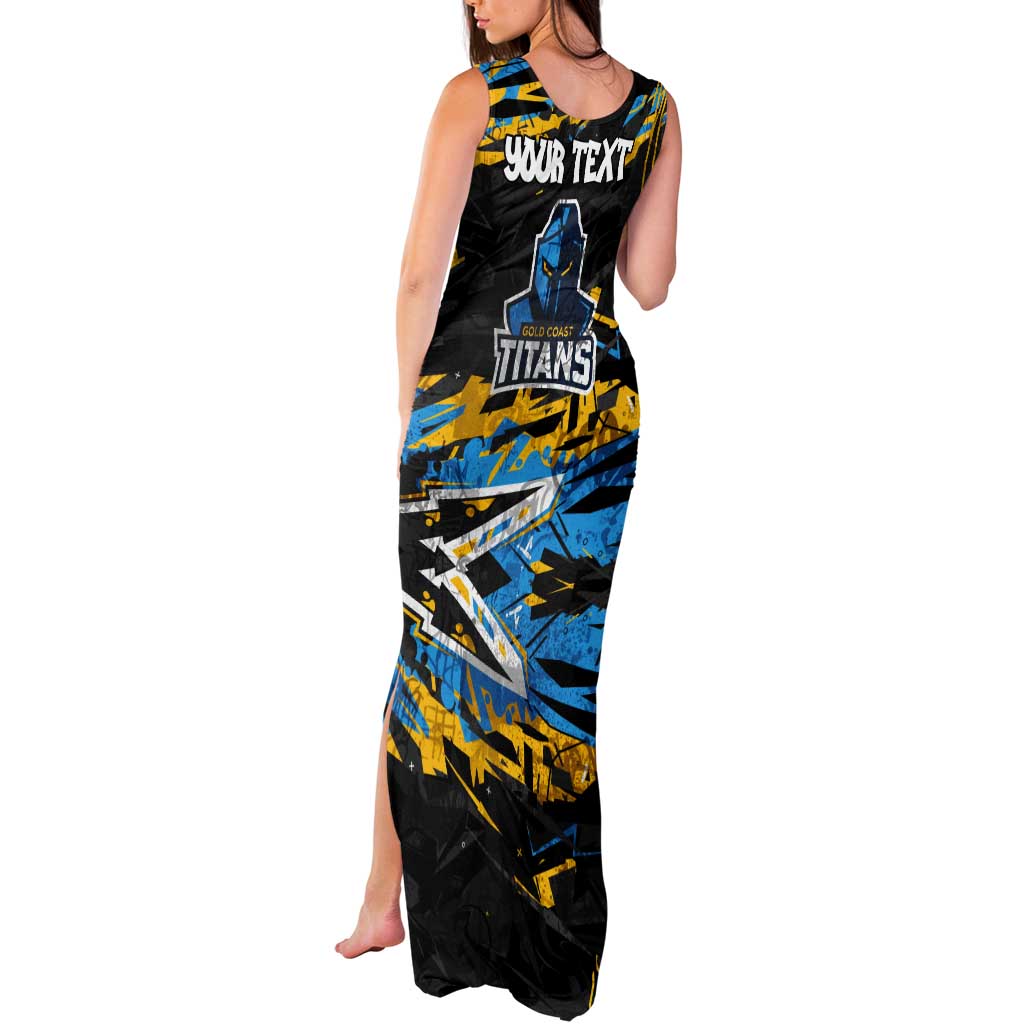 Personalized Gold Coast Titans Tank Maxi Dress Graffiti Grunge Abstract Urban Street Style Design