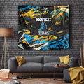 Personalized Gold Coast Titans Tapestry Graffiti Grunge Abstract Urban Street Style Design