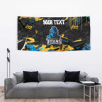 Personalized Gold Coast Titans Tapestry Graffiti Grunge Abstract Urban Street Style Design