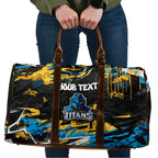 Personalized Gold Coast Titans Travel Bag Graffiti Grunge Abstract Urban Street Style Design