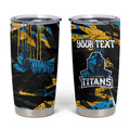 Personalized Gold Coast Titans Tumbler Cup Graffiti Grunge Abstract Urban Street Style Design