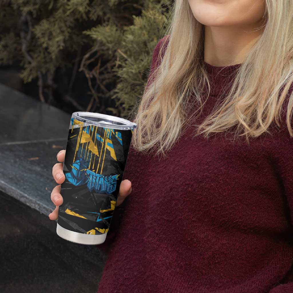 Personalized Gold Coast Titans Tumbler Cup Graffiti Grunge Abstract Urban Street Style Design