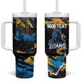 Personalized Gold Coast Titans Tumbler With Handle Graffiti Grunge Abstract Urban Street Style Design