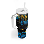 Personalized Gold Coast Titans Tumbler With Handle Graffiti Grunge Abstract Urban Street Style Design