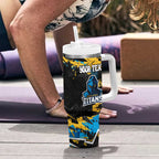 Personalized Gold Coast Titans Tumbler With Handle Graffiti Grunge Abstract Urban Street Style Design