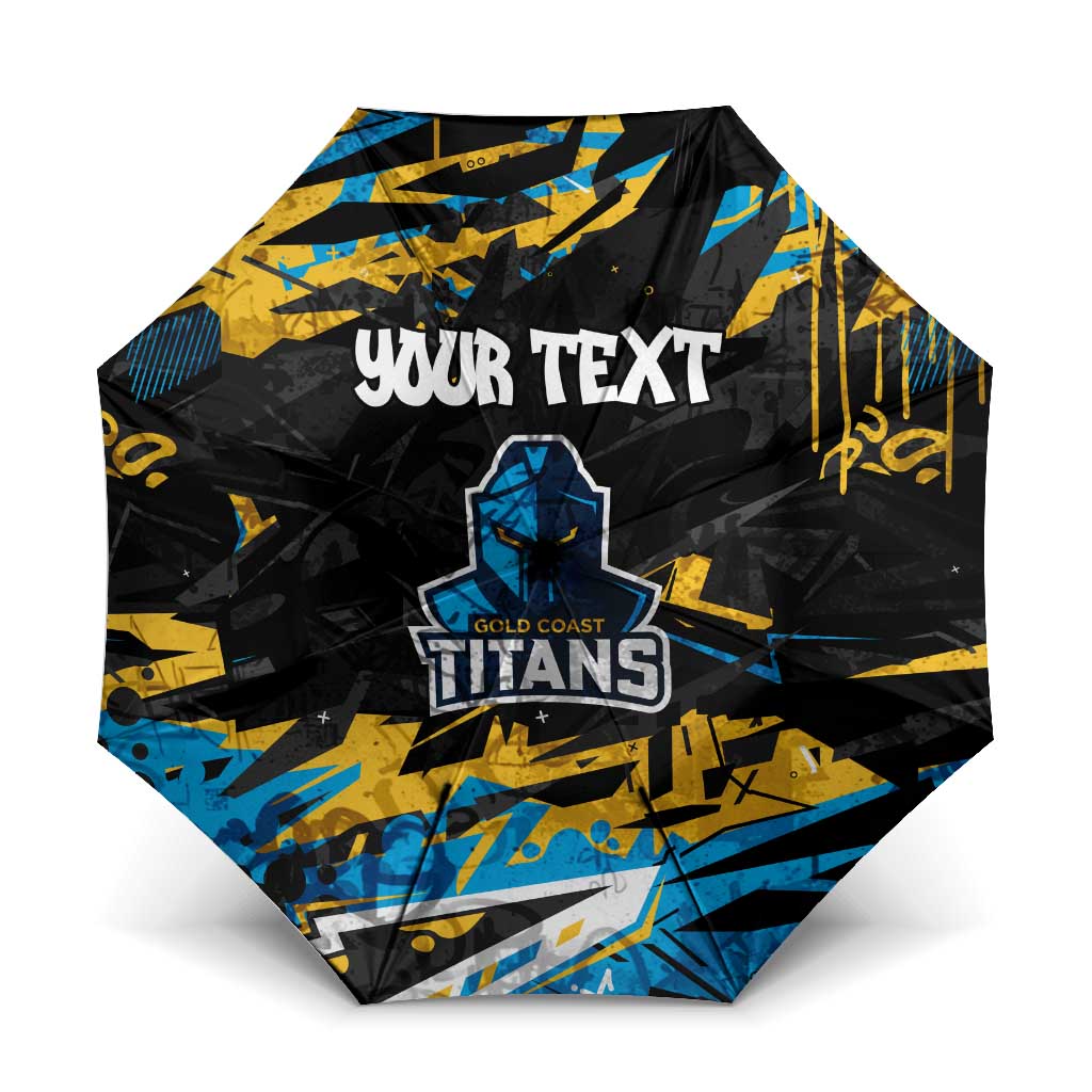 Personalized Gold Coast Titans Umbrella Graffiti Grunge Abstract Urban Street Style Design