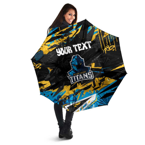 Personalized Gold Coast Titans Umbrella Graffiti Grunge Abstract Urban Street Style Design