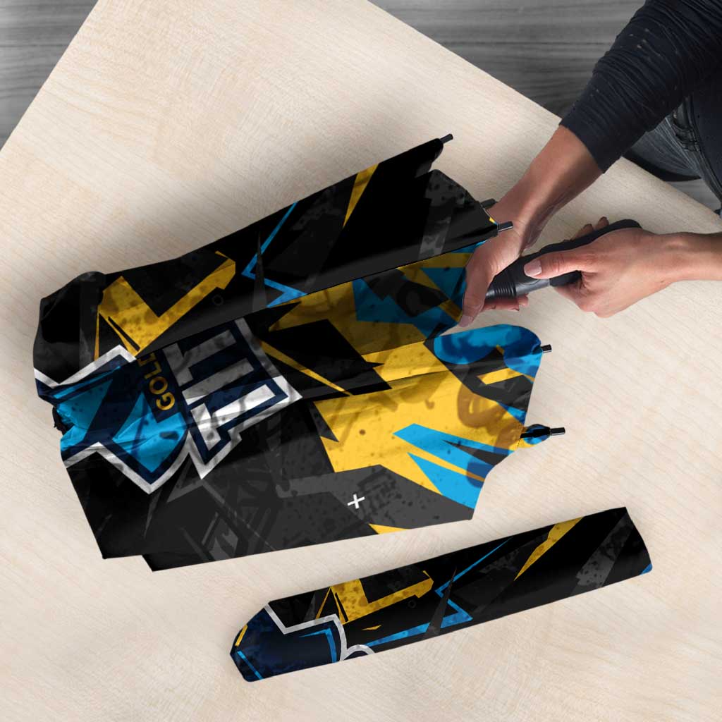 Personalized Gold Coast Titans Umbrella Graffiti Grunge Abstract Urban Street Style Design