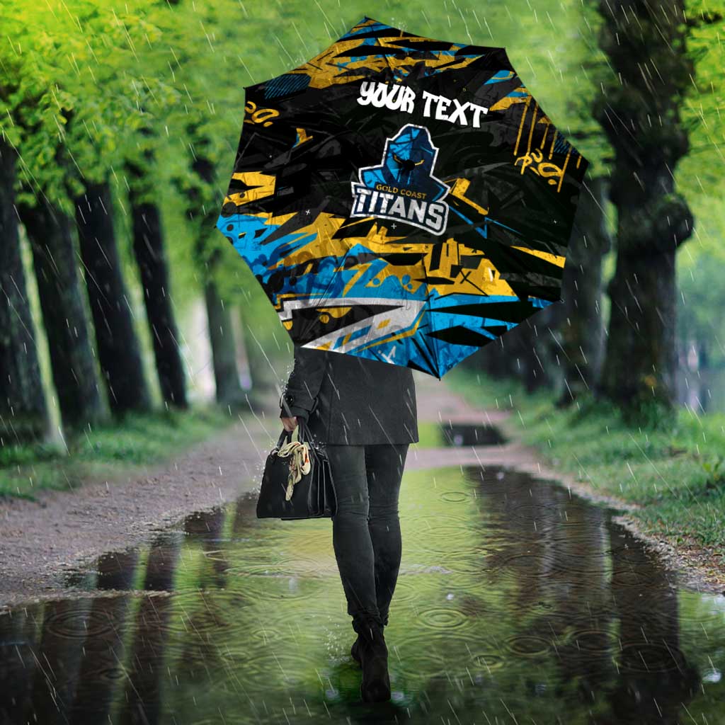 Personalized Gold Coast Titans Umbrella Graffiti Grunge Abstract Urban Street Style Design