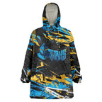Personalized Gold Coast Titans Wearable Blanket Hoodie Graffiti Grunge Abstract Urban Street Style Design