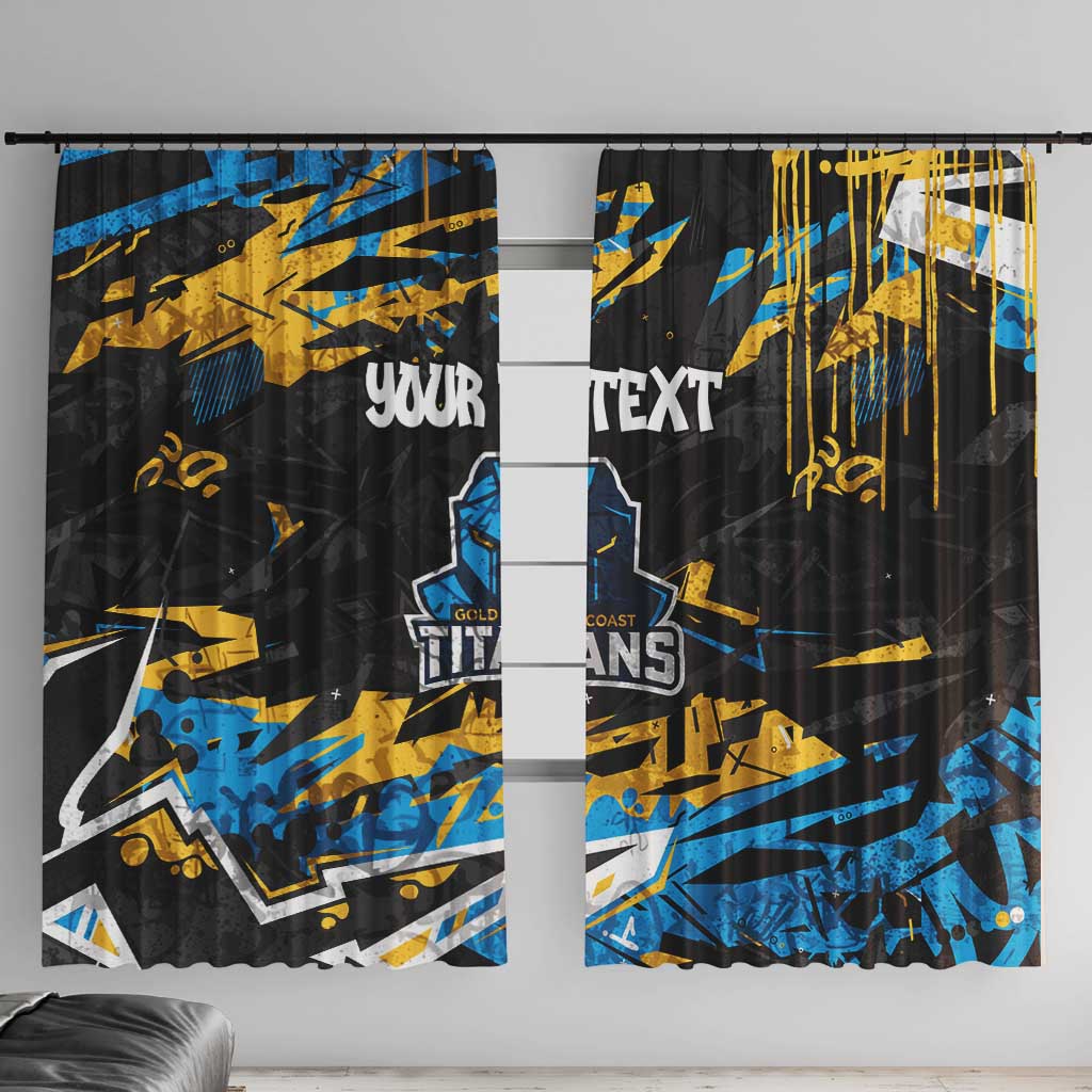 Personalized Gold Coast Titans Window Curtain Graffiti Grunge Abstract Urban Street Style Design