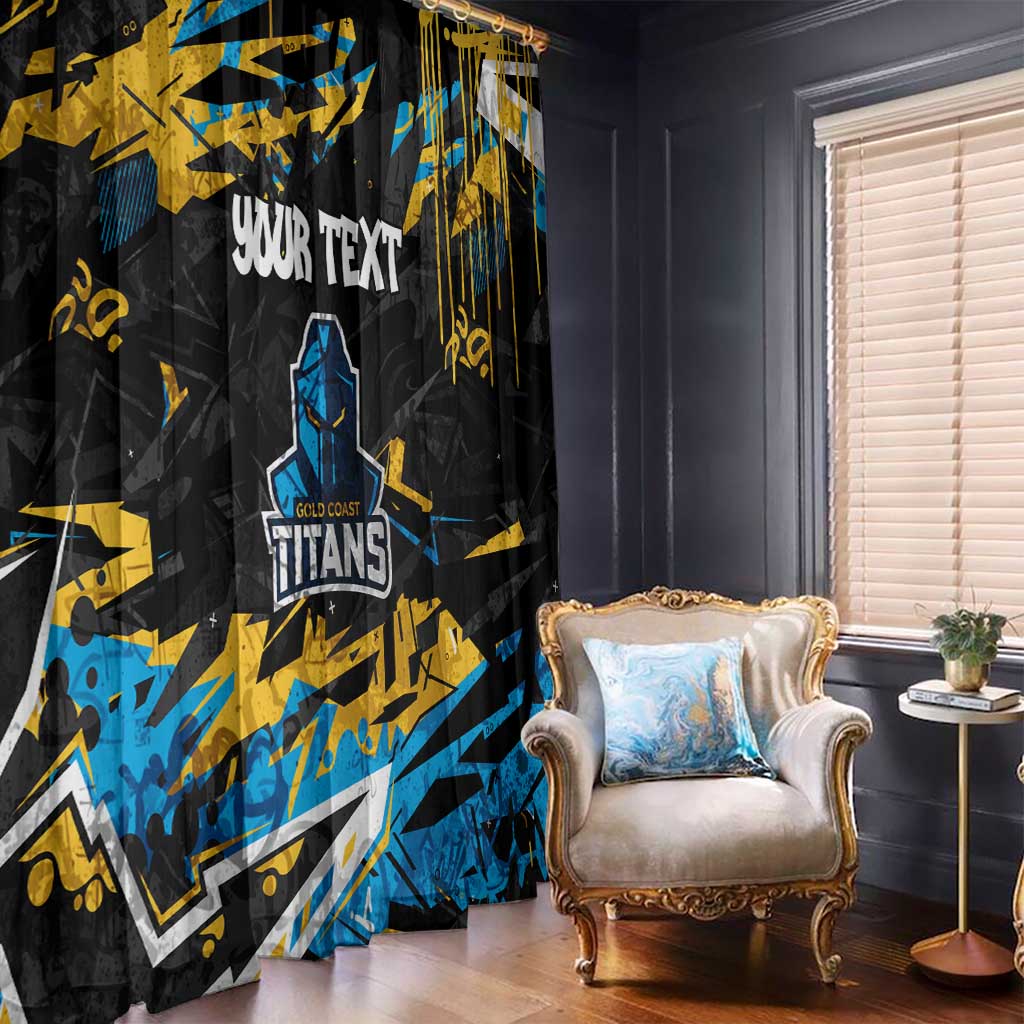 Personalized Gold Coast Titans Window Curtain Graffiti Grunge Abstract Urban Street Style Design