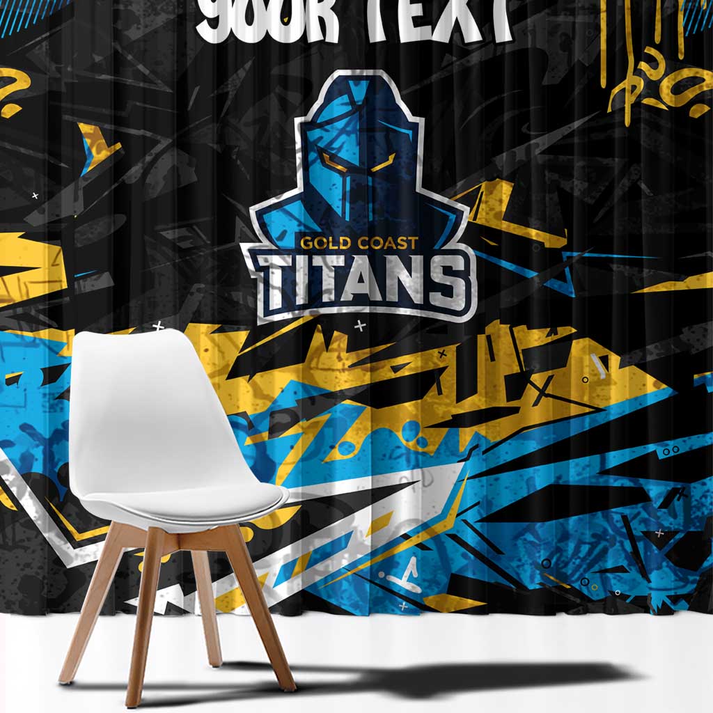 Personalized Gold Coast Titans Window Curtain Graffiti Grunge Abstract Urban Street Style Design