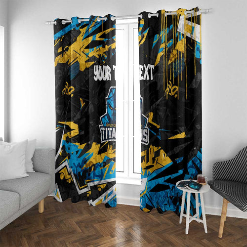 Personalized Gold Coast Titans Window Curtain Graffiti Grunge Abstract Urban Street Style Design