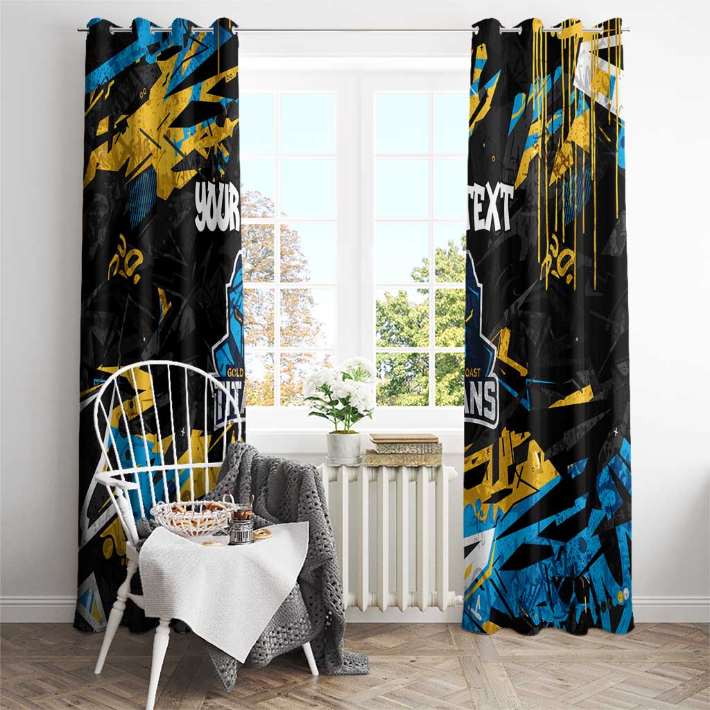 Personalized Gold Coast Titans Window Curtain Graffiti Grunge Abstract Urban Street Style Design