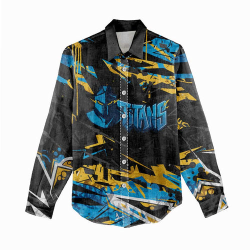 Personalized Gold Coast Titans Women Casual Shirt Graffiti Grunge Abstract Urban Street Style Design