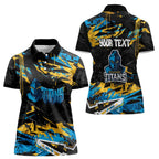 Personalized Gold Coast Titans Women Polo Shirt Graffiti Grunge Abstract Urban Street Style Design