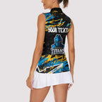 Personalized Gold Coast Titans Women Sleeveless Polo Shirt Graffiti Grunge Abstract Urban Street Style Design