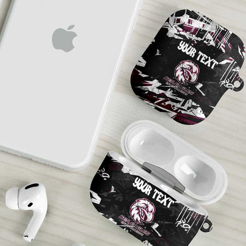 Personalized Manly Warringah Sea Eagles AirPods Case Graffiti Grunge Abstract Urban Street Style Design