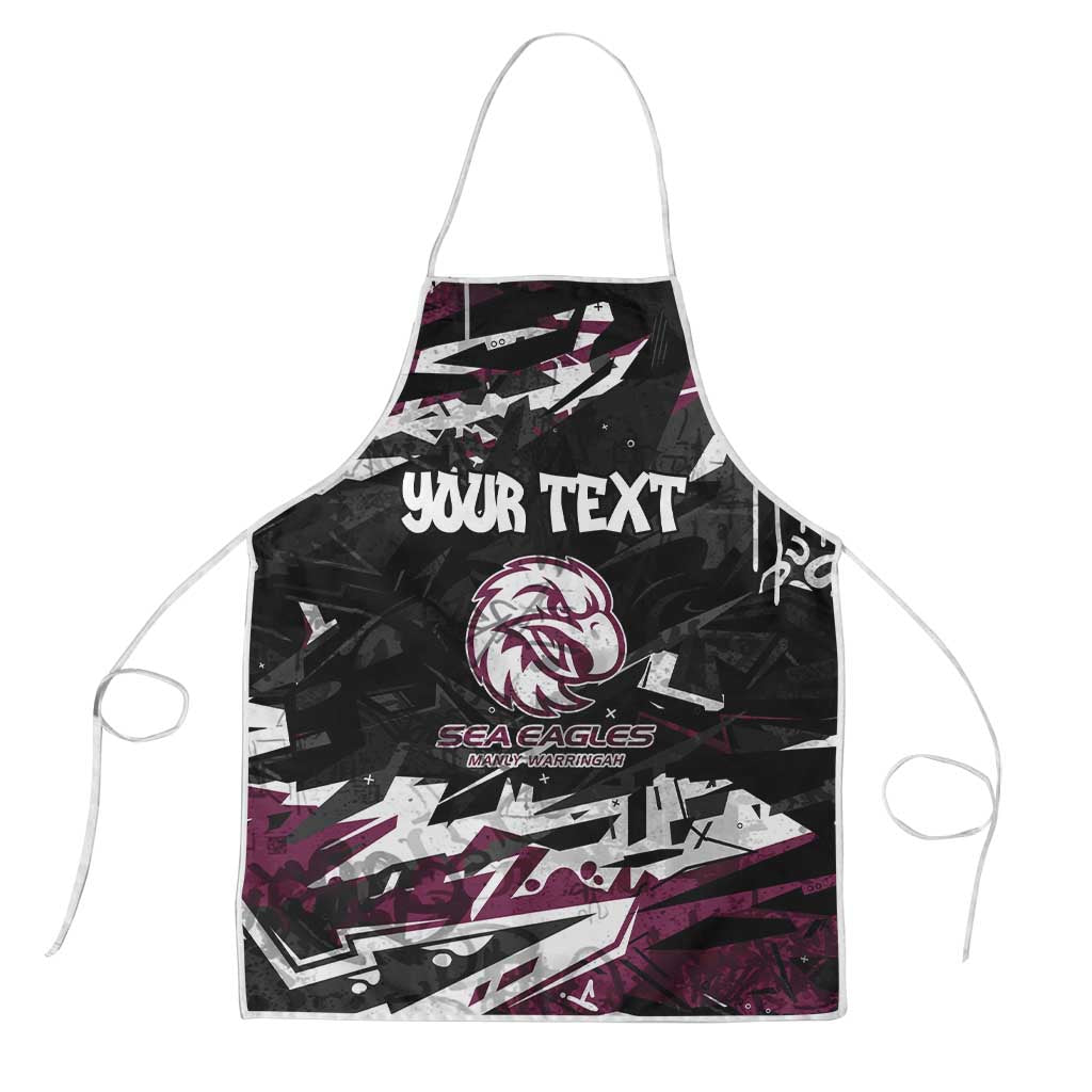 Personalized Manly Warringah Sea Eagles Apron Graffiti Grunge Abstract Urban Street Style Design
