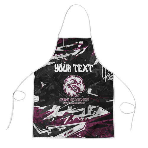 Personalized Manly Warringah Sea Eagles Apron Graffiti Grunge Abstract Urban Street Style Design