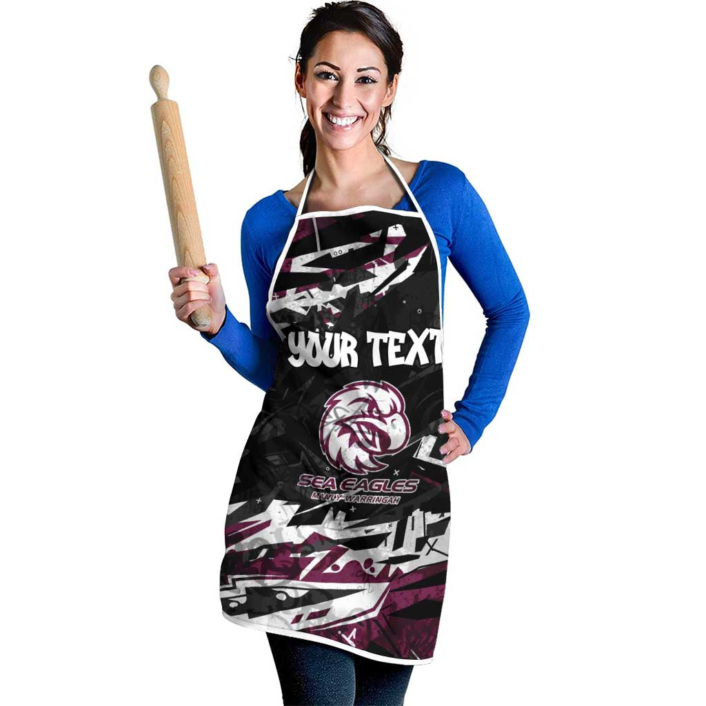 Personalized Manly Warringah Sea Eagles Apron Graffiti Grunge Abstract Urban Street Style Design